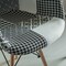 Fabulaxe Mid-Century Modern Style Fabric Lined Armchair with Beech Wooden Legs, Black and White, PK 2 QI004325.BW.2 - alternate 2
